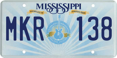 MS license plate MKR138