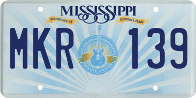 MS license plate MKR139