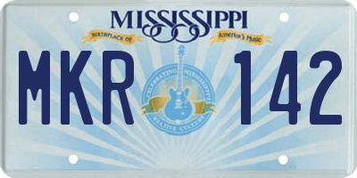 MS license plate MKR142