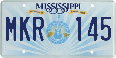 MS license plate MKR145
