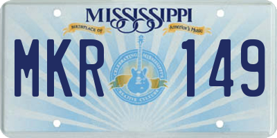 MS license plate MKR149