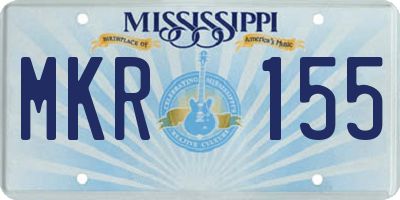 MS license plate MKR155