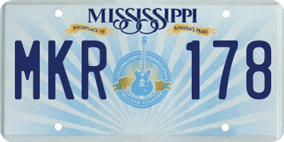 MS license plate MKR178