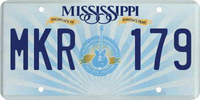 MS license plate MKR179