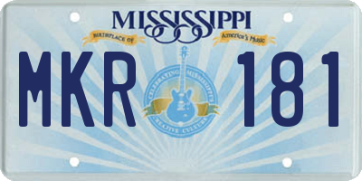 MS license plate MKR181