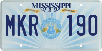 MS license plate MKR190