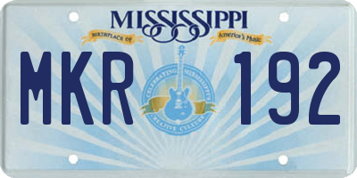MS license plate MKR192