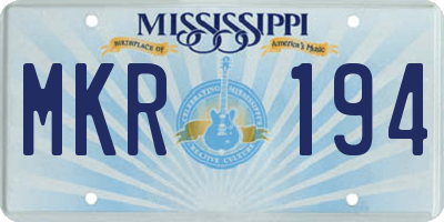 MS license plate MKR194