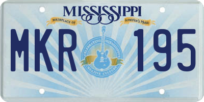 MS license plate MKR195