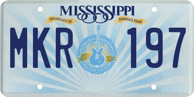 MS license plate MKR197
