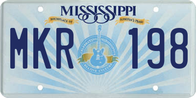 MS license plate MKR198
