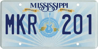 MS license plate MKR201