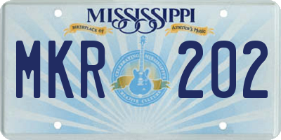 MS license plate MKR202