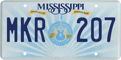 MS license plate MKR207
