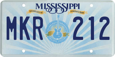 MS license plate MKR212