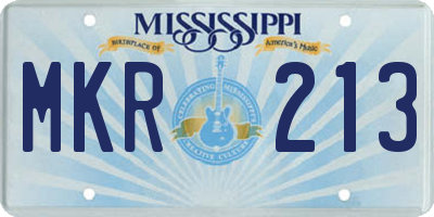 MS license plate MKR213