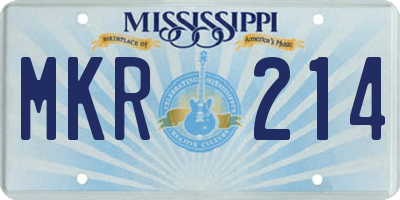 MS license plate MKR214