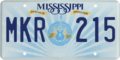 MS license plate MKR215