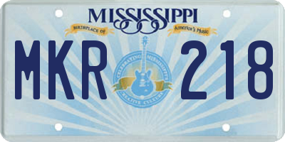 MS license plate MKR218