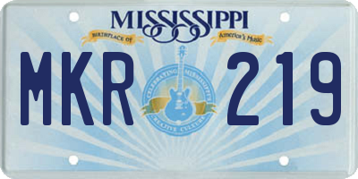 MS license plate MKR219