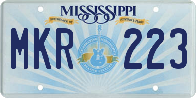 MS license plate MKR223