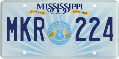 MS license plate MKR224