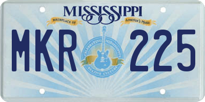 MS license plate MKR225