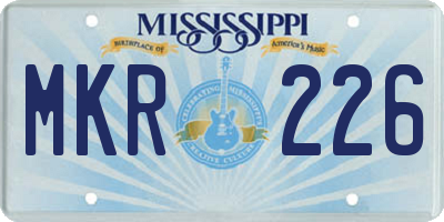 MS license plate MKR226