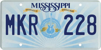 MS license plate MKR228