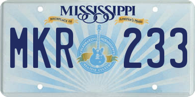 MS license plate MKR233