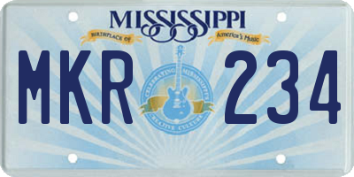MS license plate MKR234