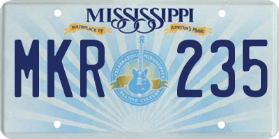 MS license plate MKR235