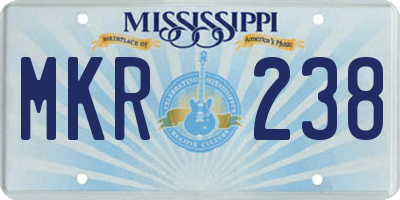 MS license plate MKR238