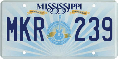 MS license plate MKR239