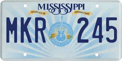 MS license plate MKR245