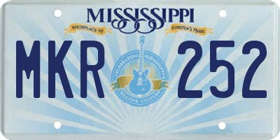 MS license plate MKR252