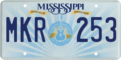 MS license plate MKR253