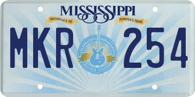 MS license plate MKR254
