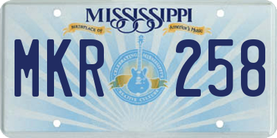 MS license plate MKR258