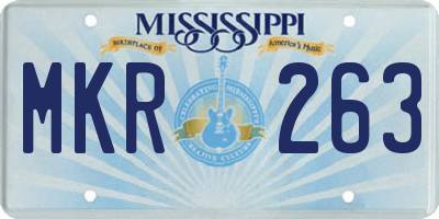 MS license plate MKR263
