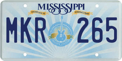 MS license plate MKR265