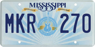 MS license plate MKR270