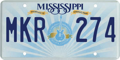 MS license plate MKR274