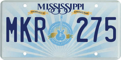 MS license plate MKR275