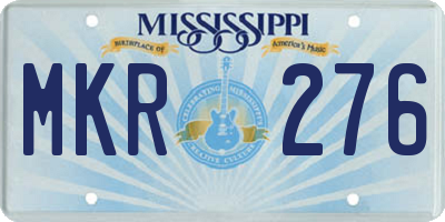 MS license plate MKR276
