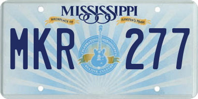 MS license plate MKR277