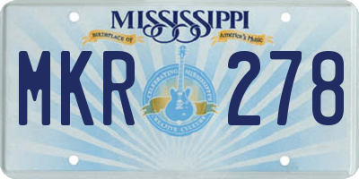 MS license plate MKR278