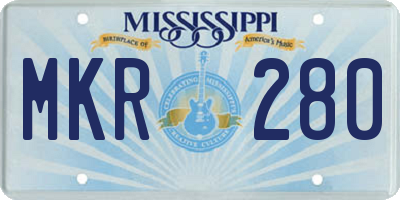 MS license plate MKR280