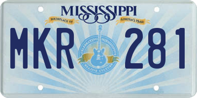 MS license plate MKR281