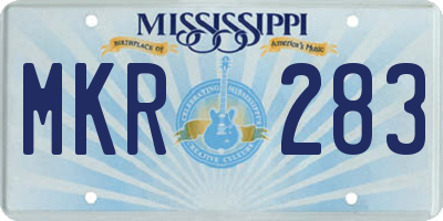 MS license plate MKR283